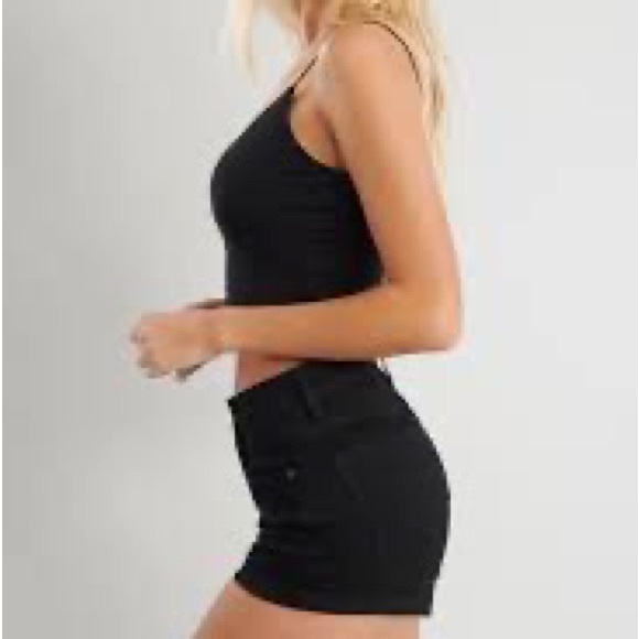 Garage Shorts Womens Taille Haute High Rise Denim Jeans Black Size 3 - Picture 2 of 5